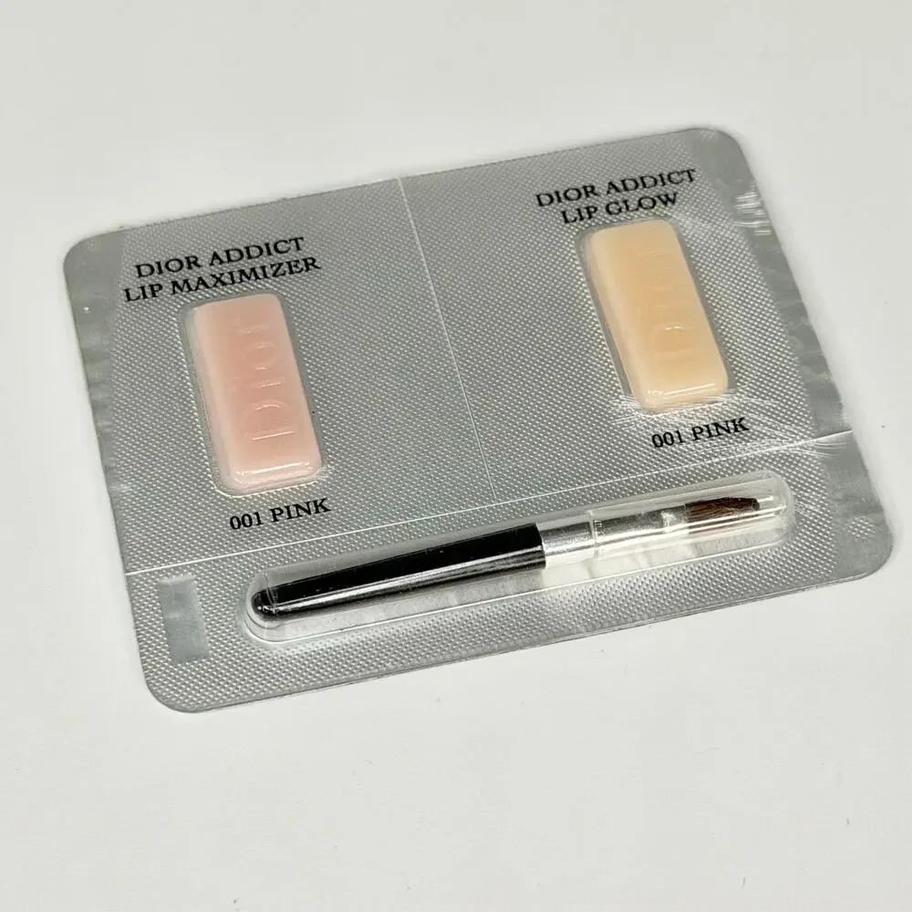 Dior Addict Lip Maximizer + Lip Glow Duo 001 Pink w/ Brush Hydrate Travel  New